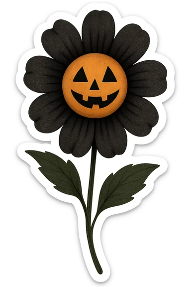 Halloween flower, remove background sticker