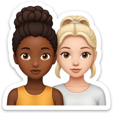 Black girl and white girl being friends  sticker