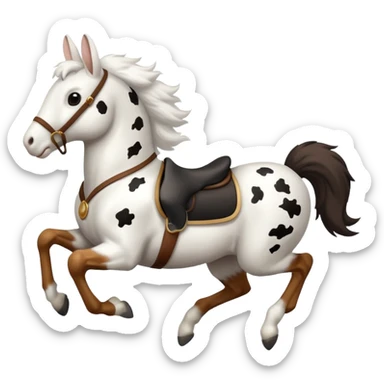 Rabbit riding galloping horse sticker