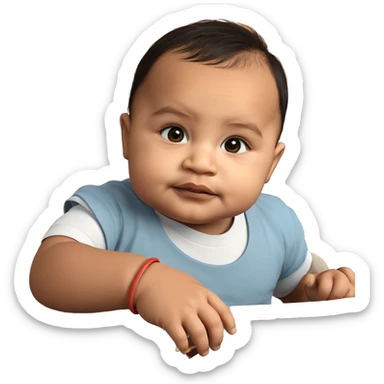 child enjoying meal time sticker