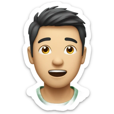 Asian guy falling down sticker