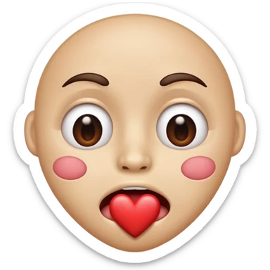 face with heart-shaped eyes and drooling mouth, merging love and craving emotions sticker