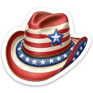 USA flag cowboy hat  sticker