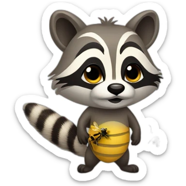 racoon killing gentle bees sticker