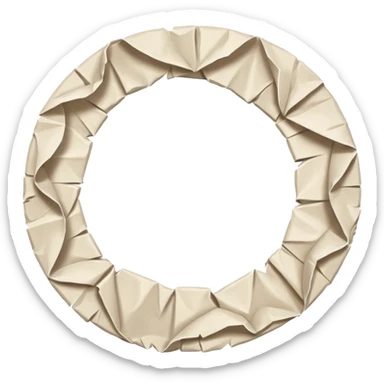 crumpled paper circle sticker