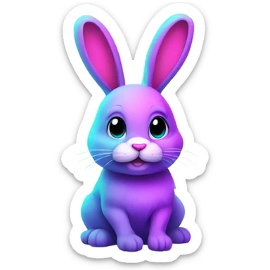 Neon bunny sticker