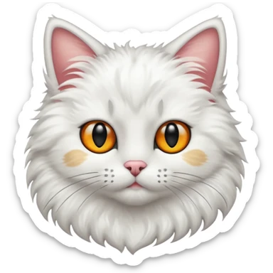 cat white with black spot sticker