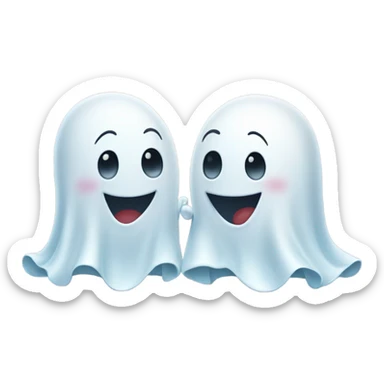 Two cute Ghost Friends posing  sticker