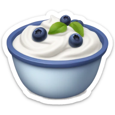 A bowl of yogurt with blueberry on top  sticker
