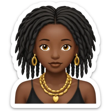 a pretty black girl with black pretty shoulder-length locs sticker