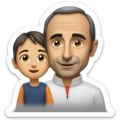 Eric Zemmour avec un enfant sticker