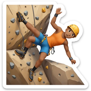 falling rock climbing sticker