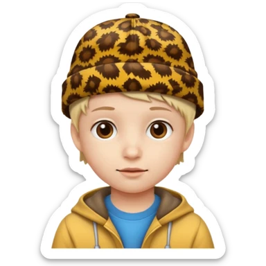 print hat with kid sticker