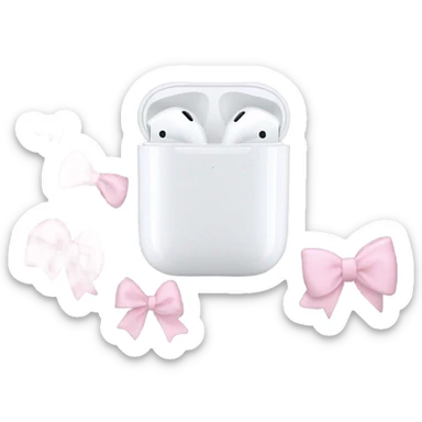 grey airpod max with light pink bows on the side sticker