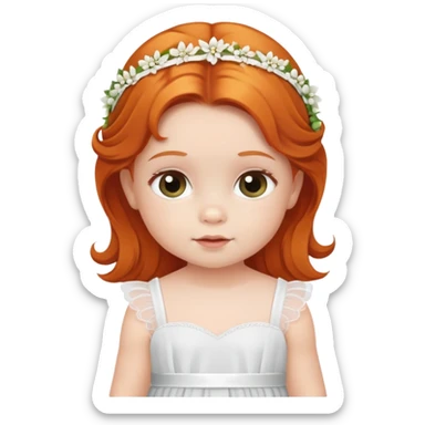 white Baby girl bridesmaid with ginger hair sticker