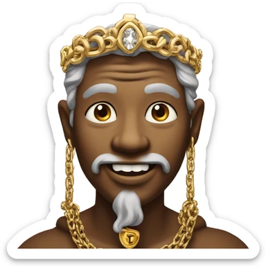 A god wearing god chains has gold teeth and various diamonds  sticker