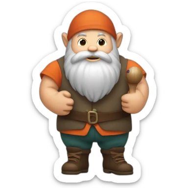 Dwarf holding a bowling pin sticker