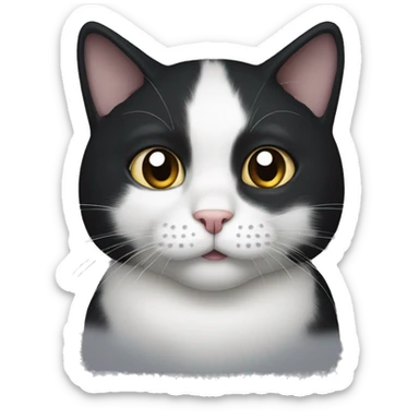 black cat with a white chin and white paws sticker