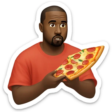 kanye west eating pizza sticker