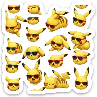 sleeping-pikachu-with-sunglasses sticker