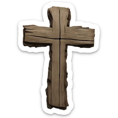 Make an old rugged Christian cross sticker