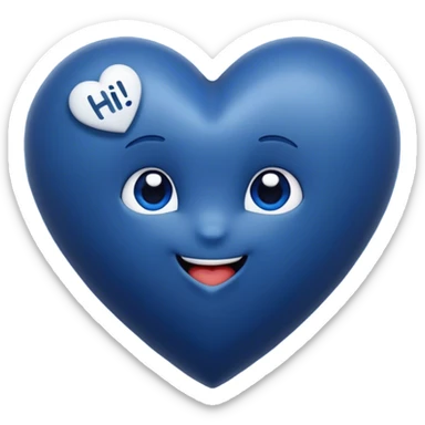 Dark Blue heart with the words Hi Cutie! in the middle  sticker