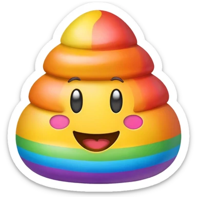 easter rainbow poopmoji  sticker