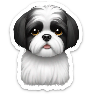 a black and white shih tzu sticker