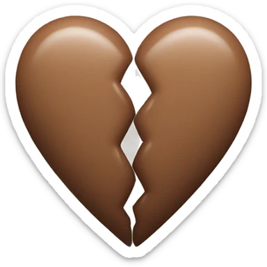 brown pastel heart two halves sticker