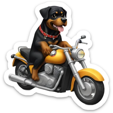 Rottweiler riding a motorcycle sticker