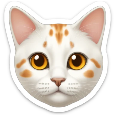 White cream with large orange spots British short hair cat sticker