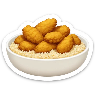 Bol rouge avec des nuggets et du riz sticker