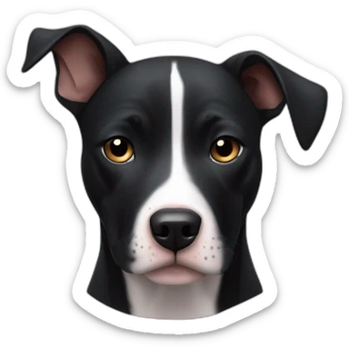 Black white pitbull Australian kelpie mix sticker