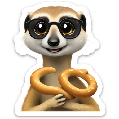 meerkat with bretzel sticker