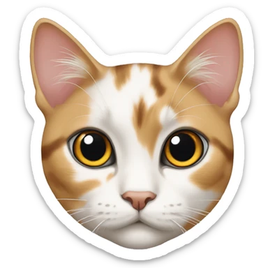 Diluted calico cat with face marking sticker