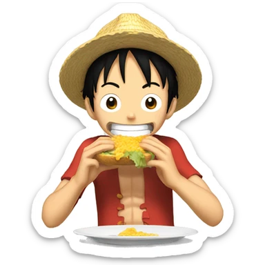 Luffy eating sticker