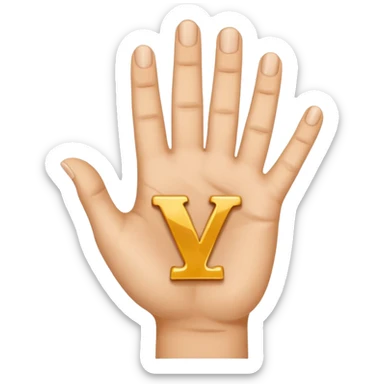 Give an emoji on live yours with the initial lv from the left hand throwing up l and the right hand throwing up v from the left thumb sticker