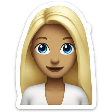 blue-eyed blonde under a palm tree sticker