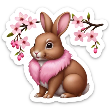 Cherry Blossom rabbit sticker