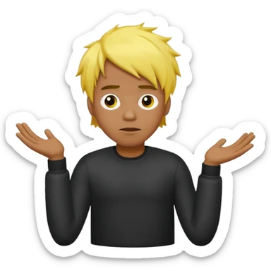 Quiero este emoji🤷🏼‍♂️ pero el chico de color negro y el pelo amarillo sticker