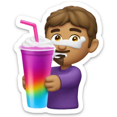 the rizzler drinking a purple slushee from a styrofoam cup sticker