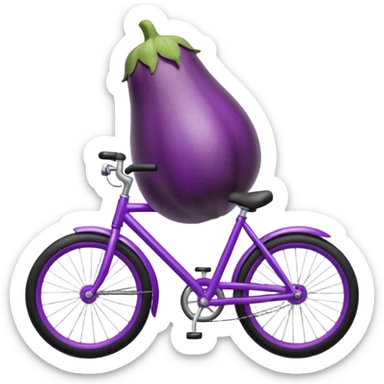 Eggplant on a bicycle  sticker