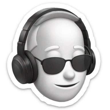 Calmly but happily had headphones on sticker