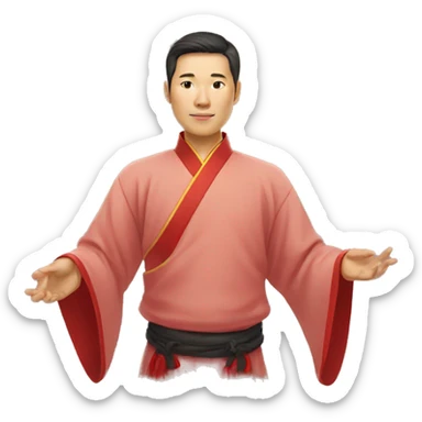 Chinese man wear Chinese traditional clothes sticker