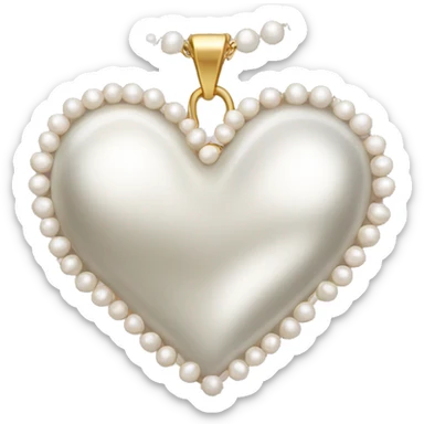 Pearl necklace heart sticker