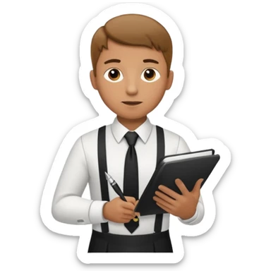 Waiter asking for what you want to eat sticker