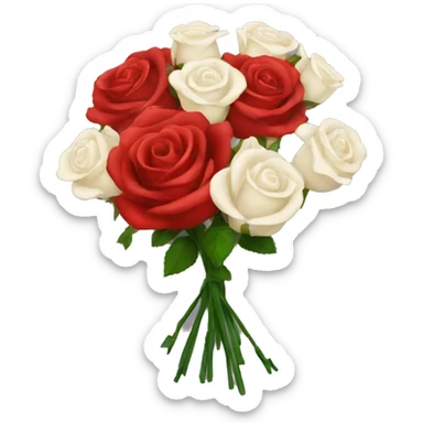 red rose bouquet  sticker