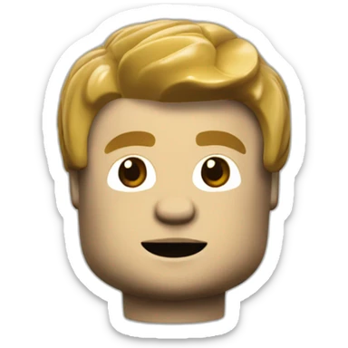 Lego mini figure with standard Lego hair and stubble  sticker