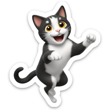 Happy Jumping Cat sticker