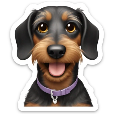 Wire haired Dachshund smiling sticker
